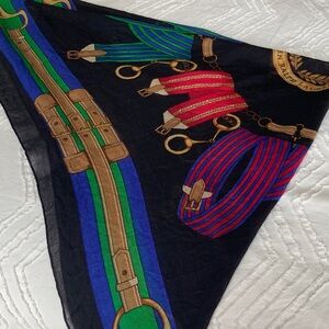 Ralph Lauren Black and Gold Accent Scarf